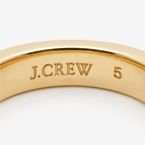 J. Crew Gold & Tortoise Shell Inlay Band Ring - Picture 4 of 5
